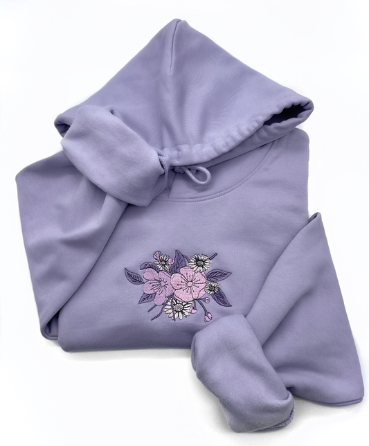 Organic Embroidered Hoodie - 'I Can Buy Myself Flowers' - New Design